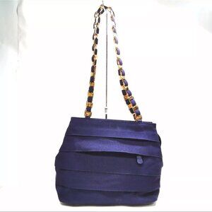 Salvatore Ferragamo Navy Blue Canvas Shoulder Bag